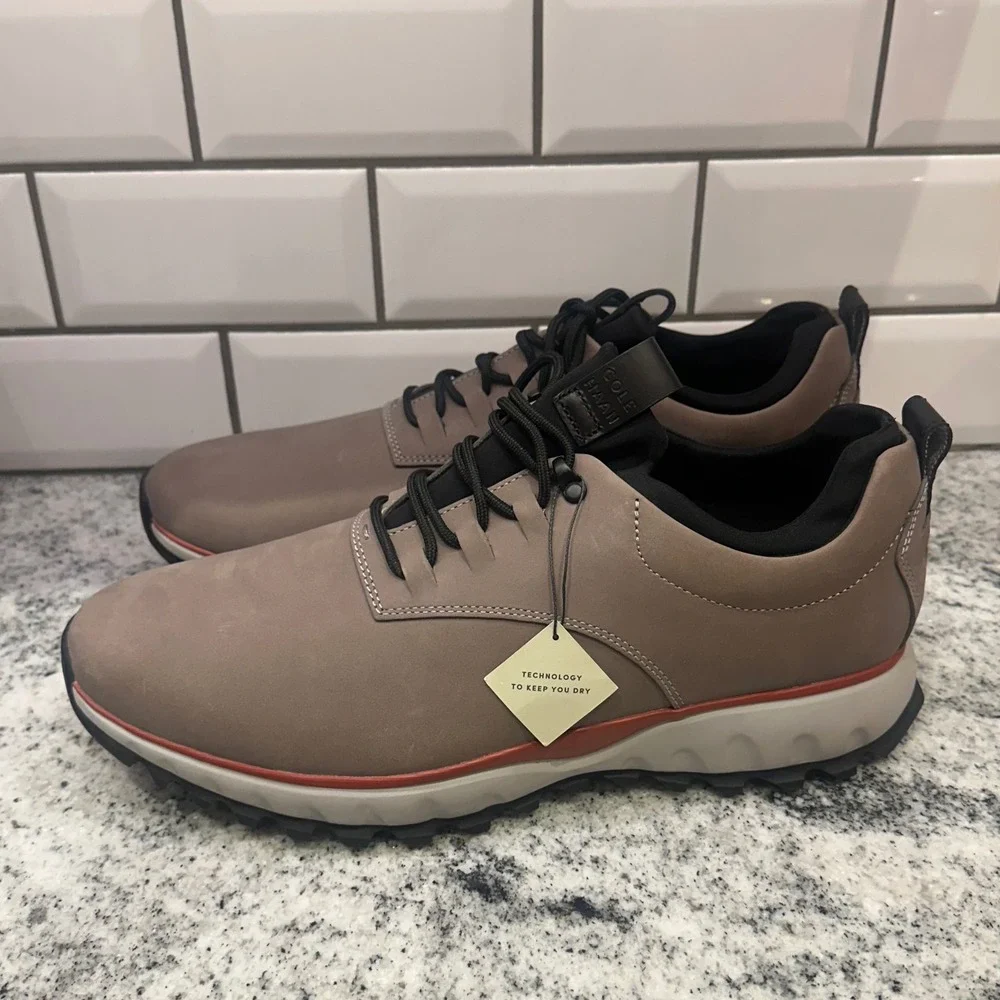 Cole Haan GrandExplore Waterproof Golf Shoes Mens 10.5‎ Tan Leather Lace Up